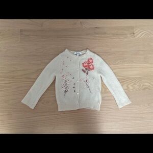 Bonpoint Cream Knit Button Cardigan